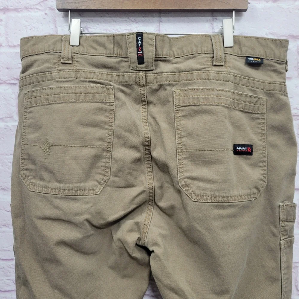 Ariat FR M5 Straight Leg Cargo Pants Mens 1X Khaki Cordura Workwear Gorpcore
